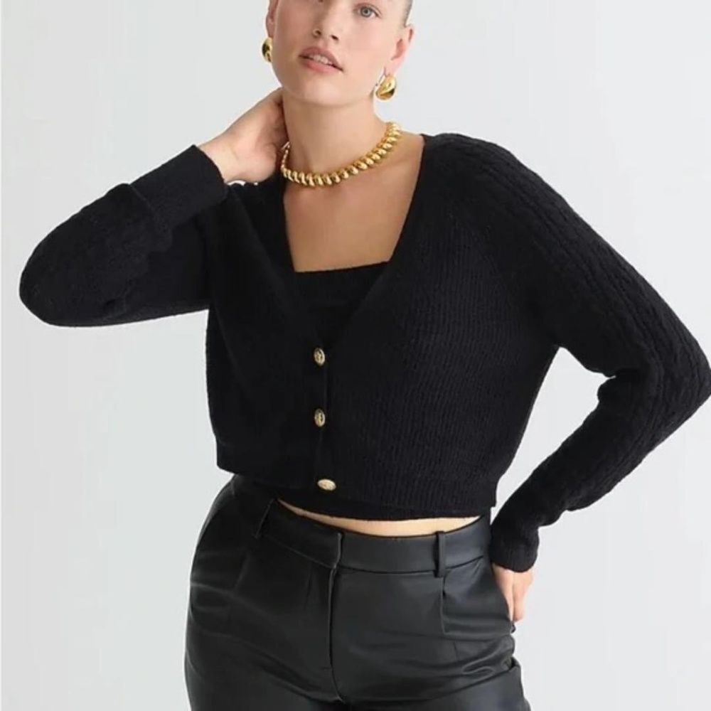 J. Crew Supersoft Cropped Cable-Knit Sweater Set NWT